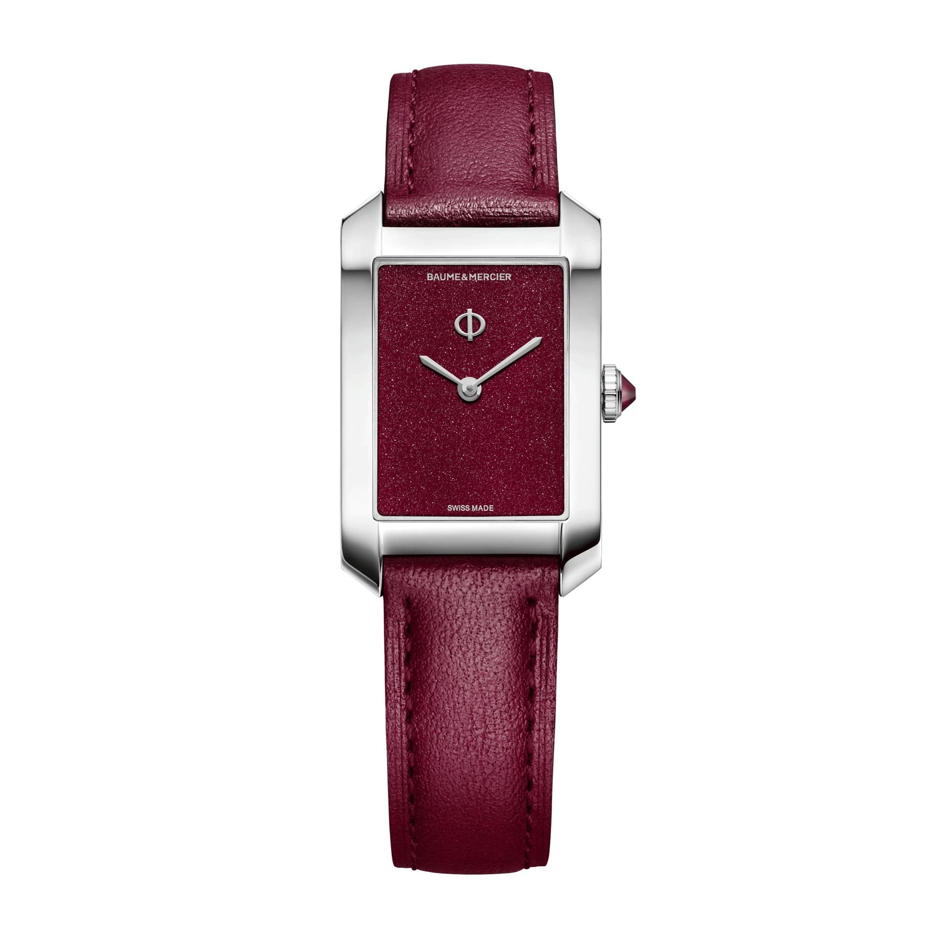 Baume & Mercier Montre Baume et Mercier Hampton quartz cadran pourpre bracelet cuir pourpre 35 x 22 mm