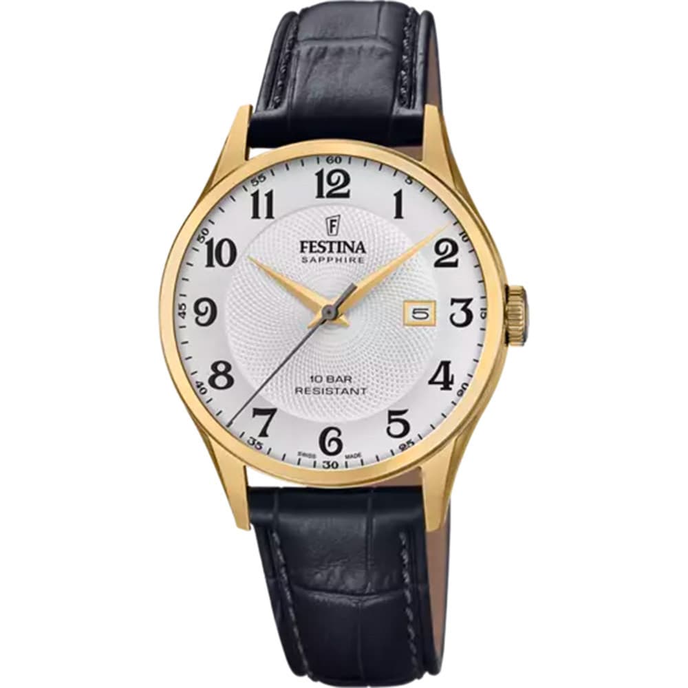 Festina Swiss Made Montre Festina Collection Swiss Made en Cuir Noir