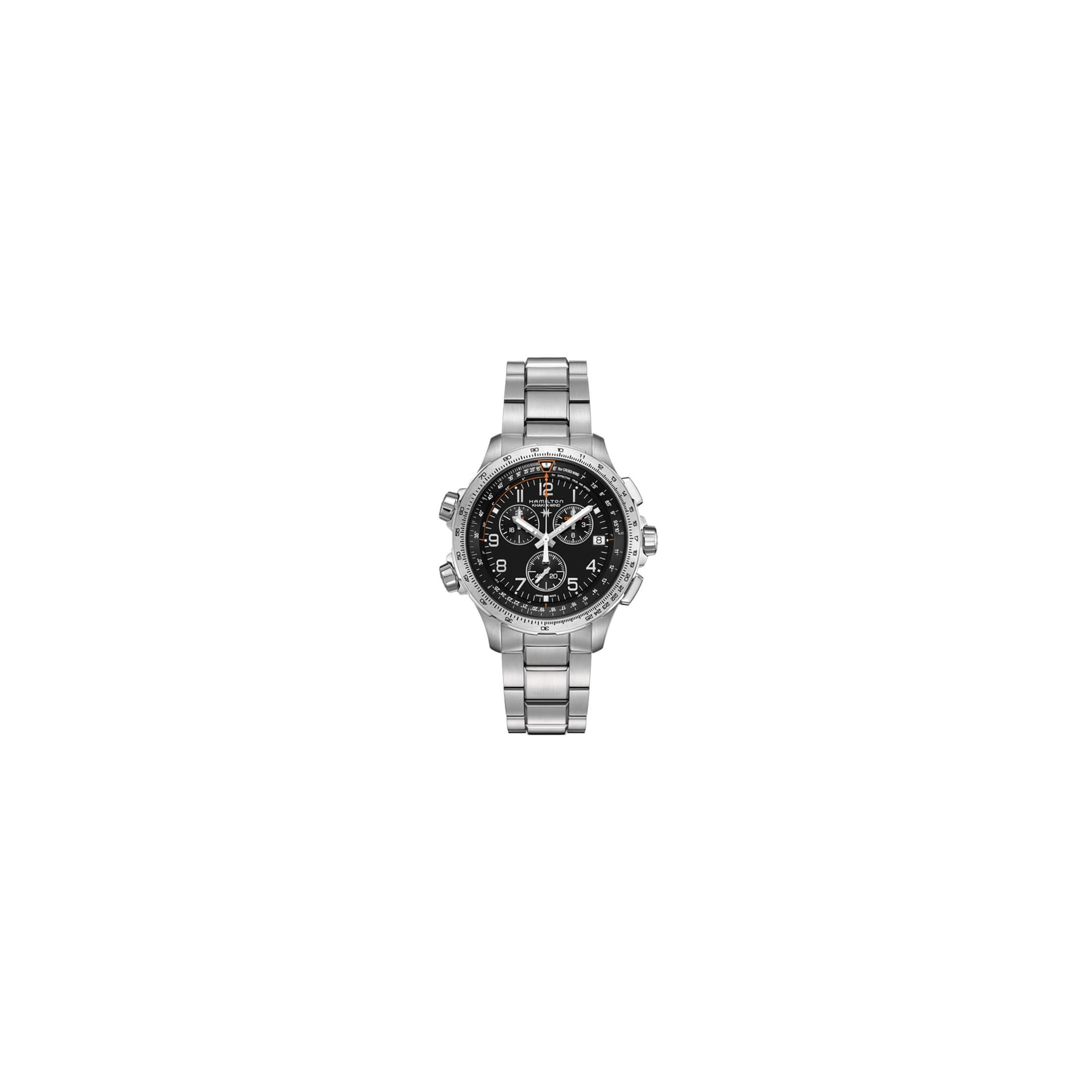Hamilton Montre Hamilton Khaki Aviation X-WIND GMT Quartz Cadran Noir Bracelet Acier 46 mm