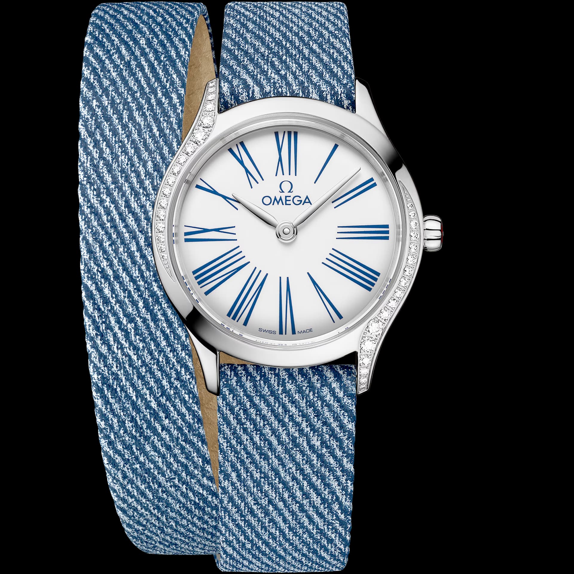 Omega De Ville 26 mm, acier sur bracelet en cuir