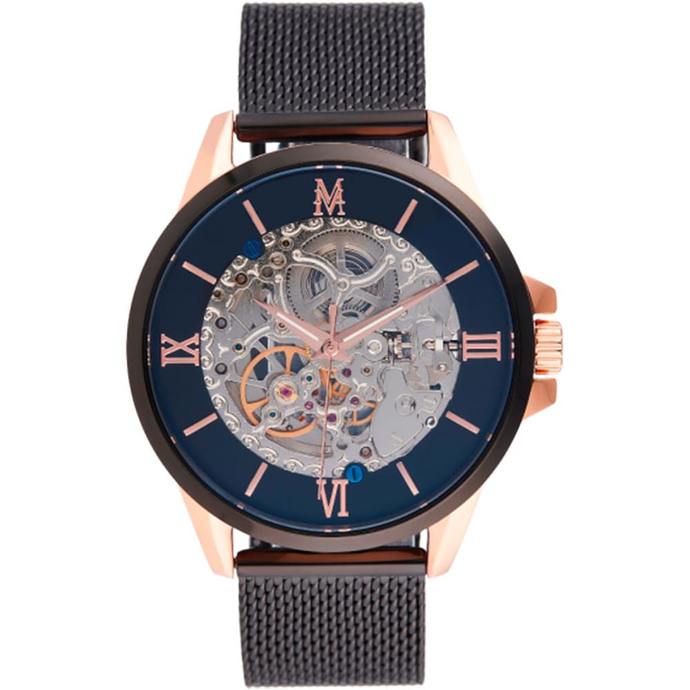 Montignac Montre Automatique Montignac Collection Rond en Acier et PVD Noir