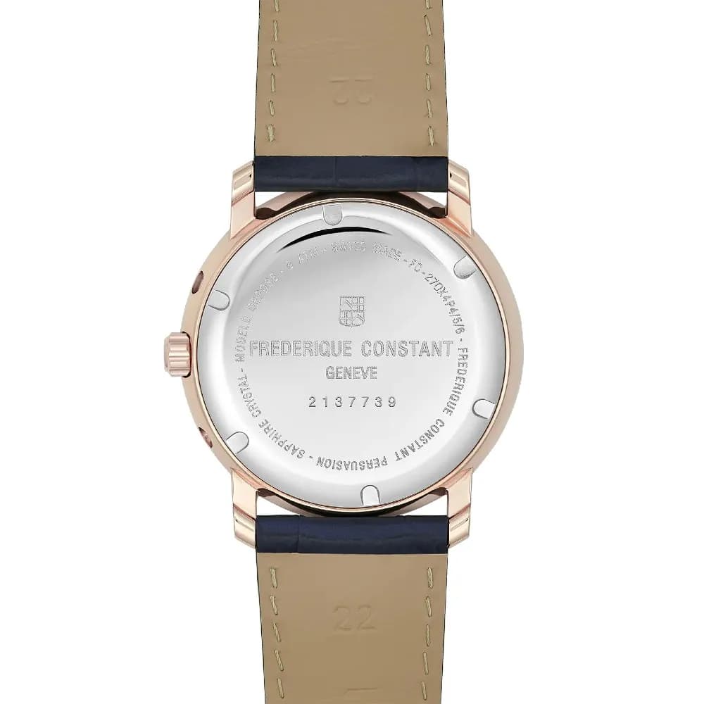 Frédérique Constant Montre Frédérique Constant Classics Business Timer Quartz Cadran Bleu nuit Bracelet Cuir - FC-270N4P4