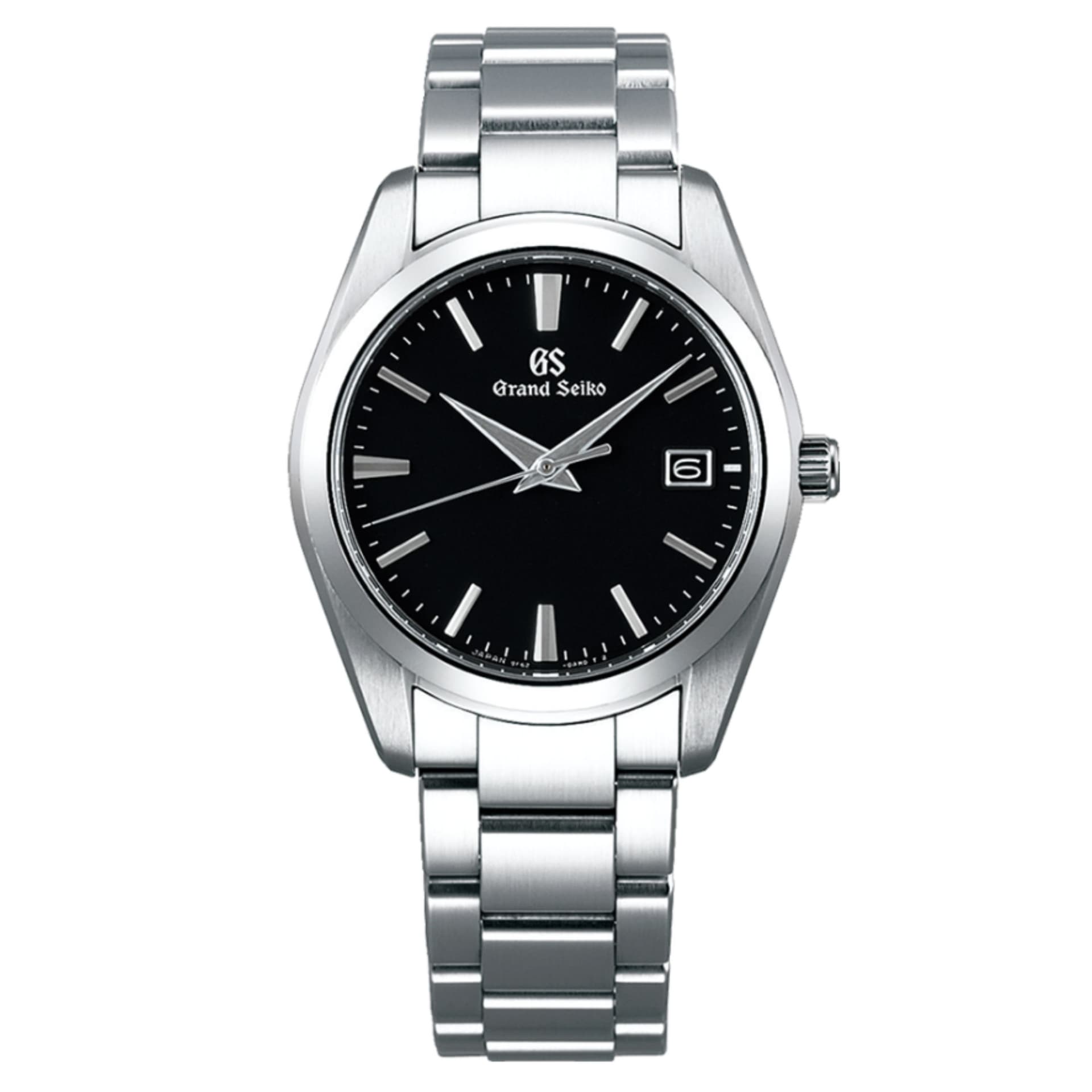 Grand Seiko Montre Grand Seiko Heritage quartz cadran noir bracelet acier 37 mm