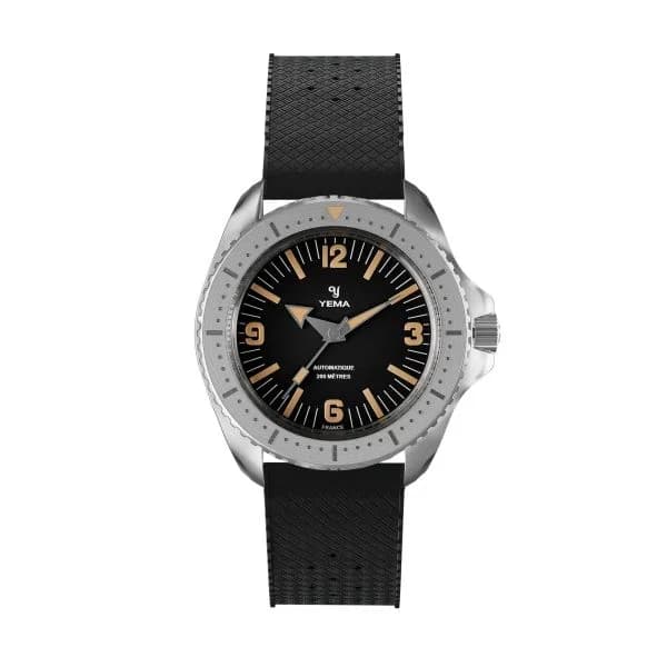 Yema Montre Yema Diver Cadran Noir Bracelet Caoutchouc