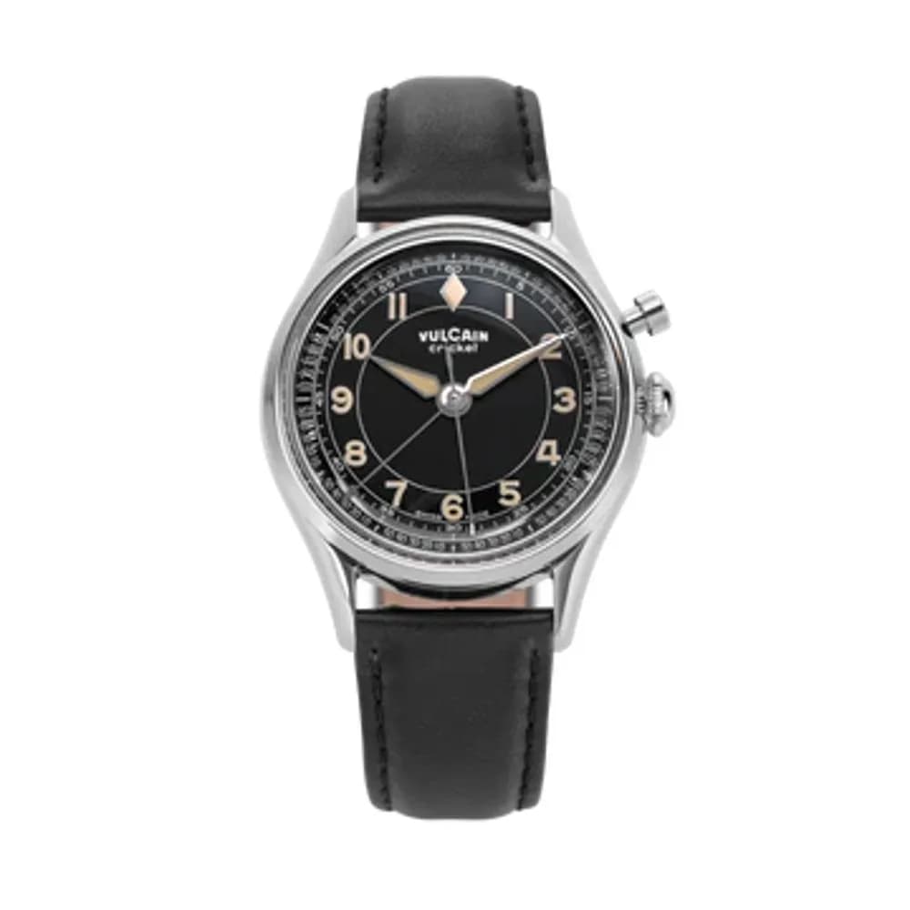 Vulcain Cricket Classique 36MM Black & Khaki Numbers