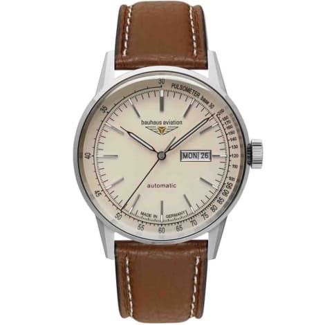 Bauhaus Montre Bauhaus Aviation G38 Automatique Cadran Beige Bracelet Cuir - 23665