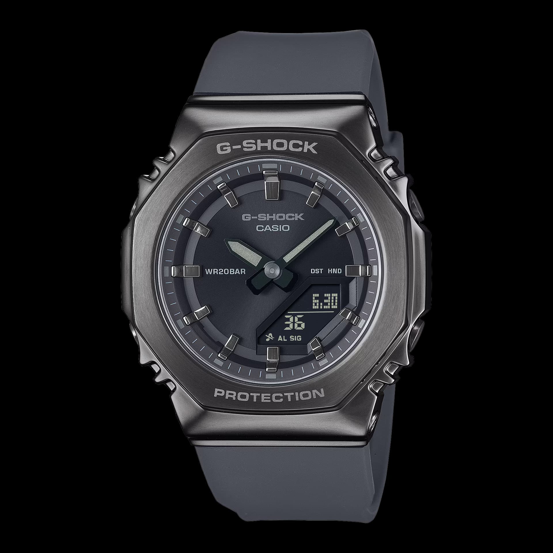 Casio G-Shock GM-S2110B — boîtier argenté