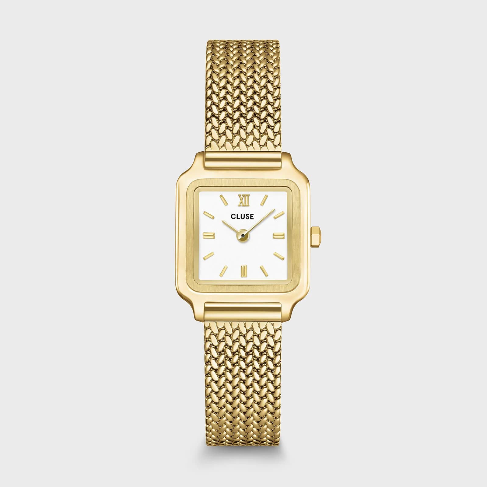 Cluse Gracieuse Mini Watch Mesh, White, Gold Colour