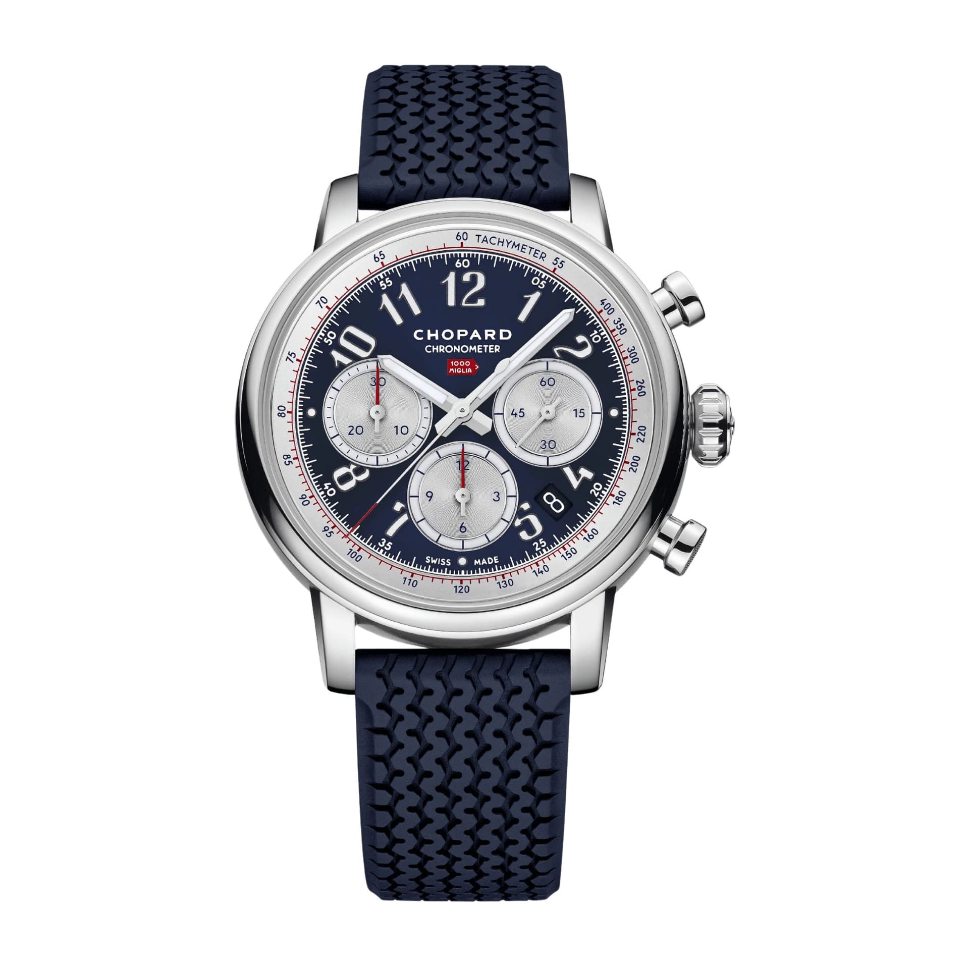 Chopard Montre Chopard Mille Miglia Classic Chronographe "Edition France" automatique cadran bleu bracelet cuir bleu 40,5 mm