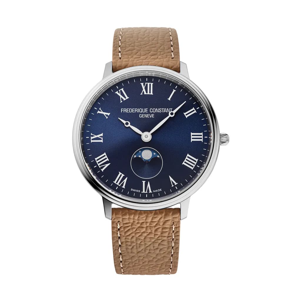 Frédérique Constant Montre Frédérique Constant Classics Quartz Cadran Bleu Bracelet Cuir - FC-206RN3S6