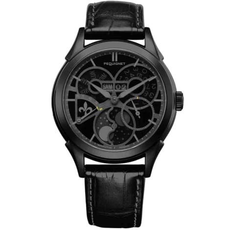 Pequignet Montre Pequignet Royale Saphir Fantôme Automatique Cadran Noir - 9010844