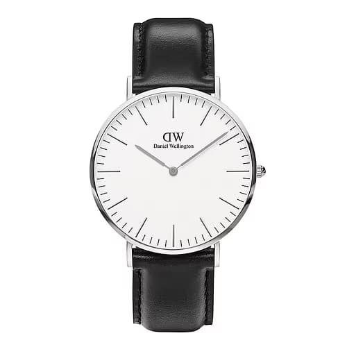 Daniel Wellington Montre Homme Daniel Wellington Classic en Cuir Noir