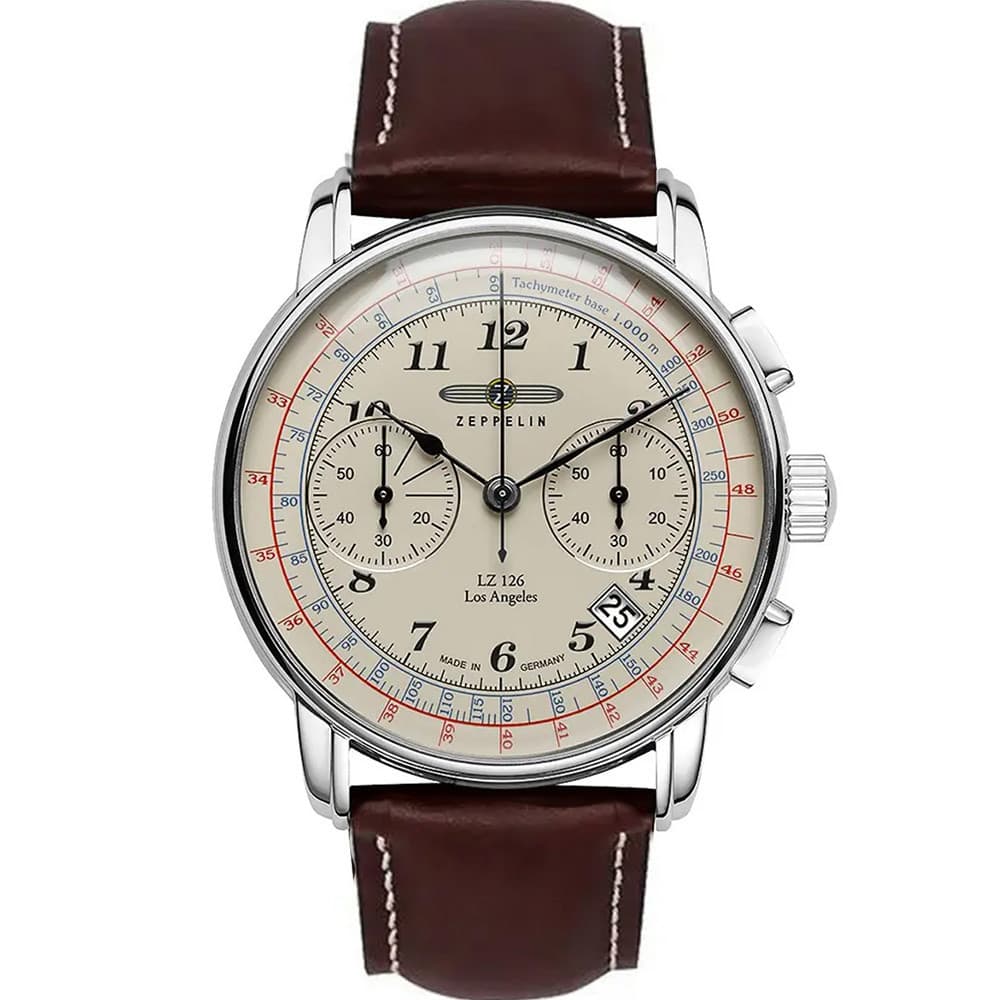 Zeppelin Montre Zeppelin Collection Los Angeles en Cuir Marron