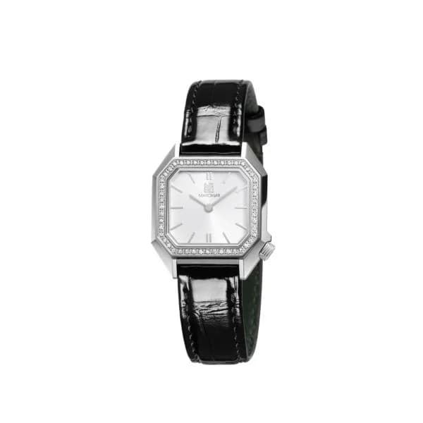 March LA.B Montre March LA.B Lady Mansart Electrique Diamants Acier Alligator Noir