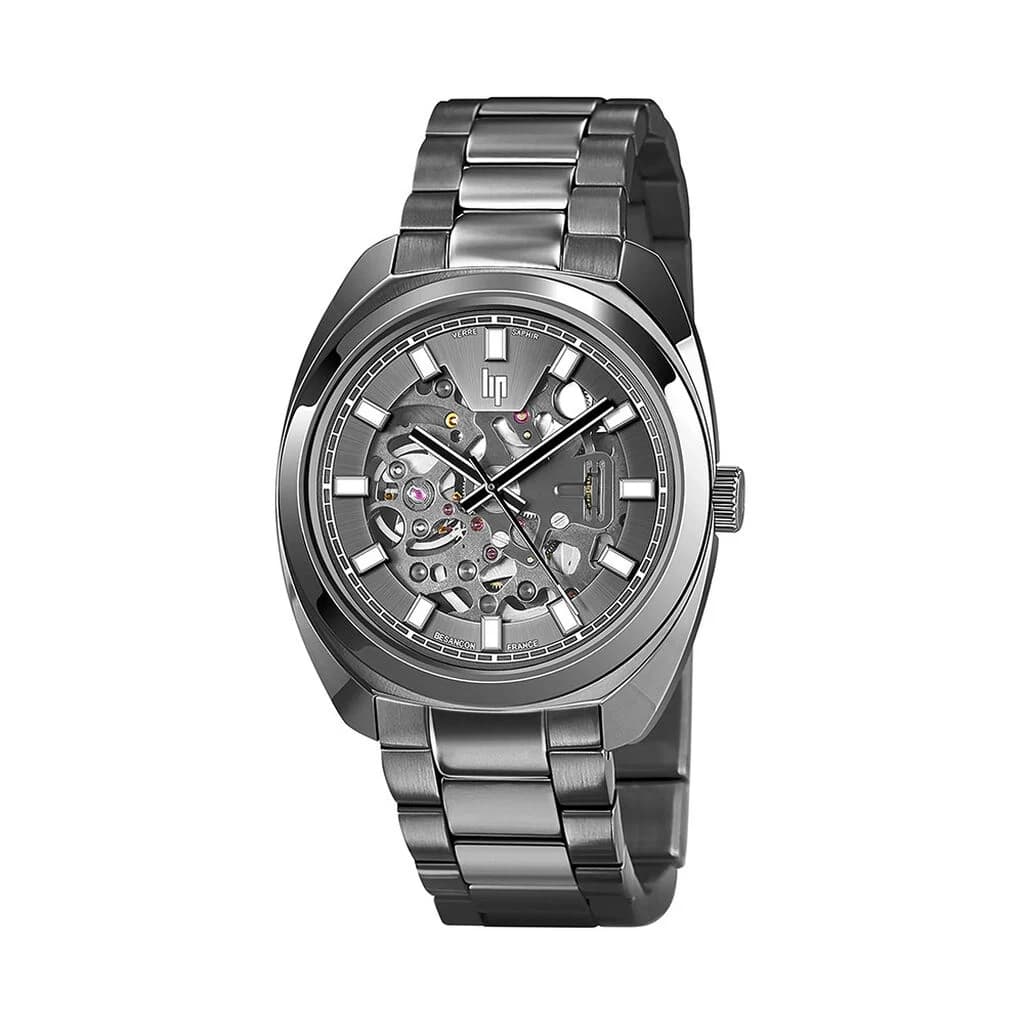 Lip Montre Lip Général de Gaulle 671382- Homme - cadran Gris- 39 mm - Acier et PVD gris