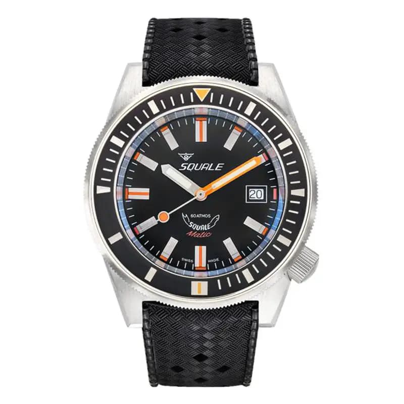 Squale Montre Matic Satin Black Rubber - MATICXSG.HT