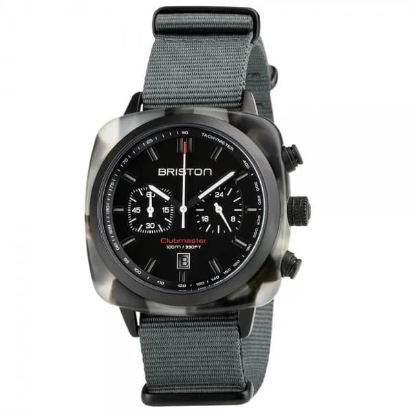 Briston Montre Briston Clubmaster Sport Acétate Bracelet Nato Gris
