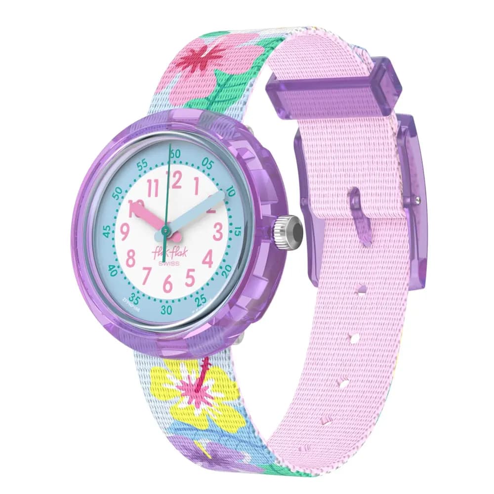 Flik Flak Montre quartz Fille Island greetings Blanc, Bleu clair