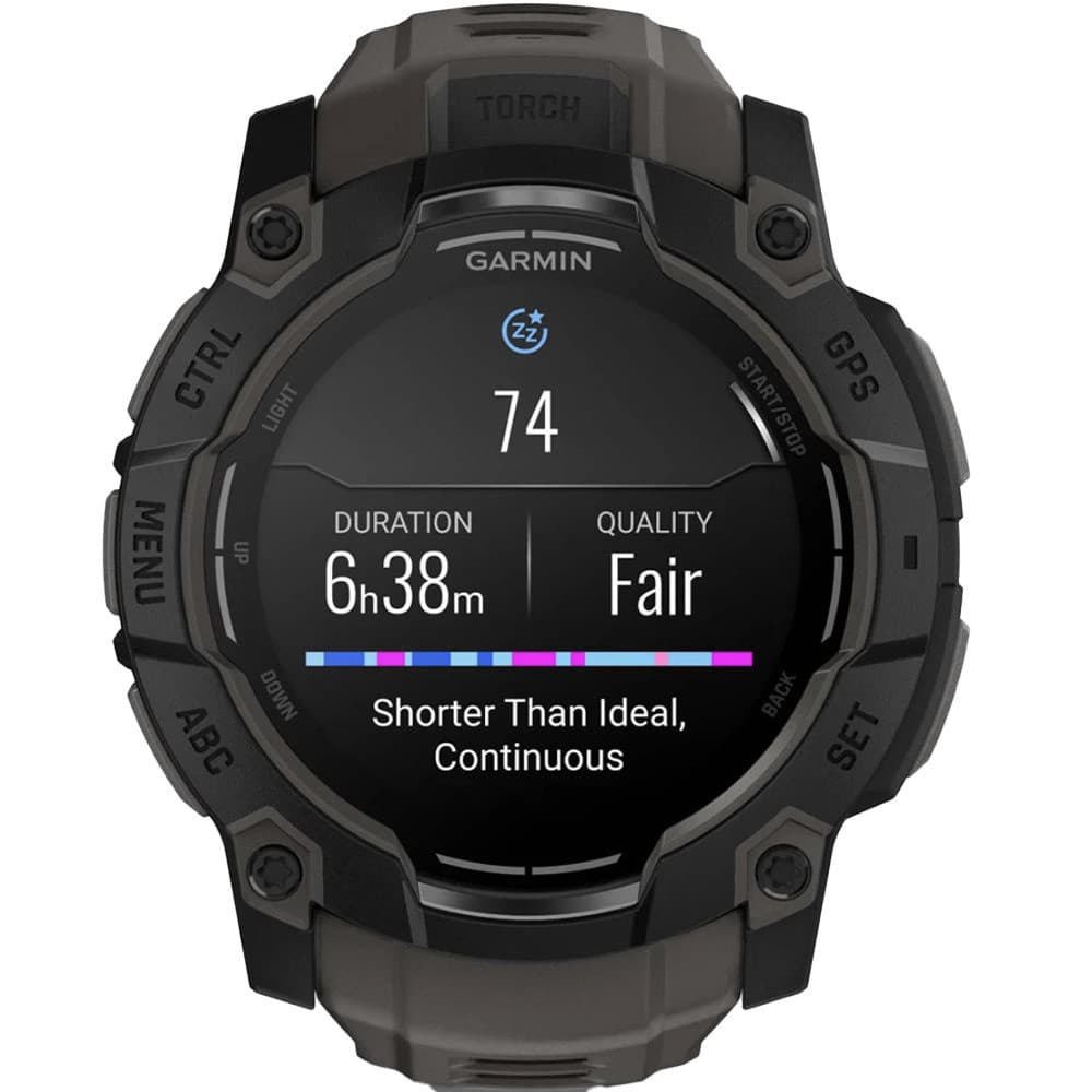 Garmin Montre Garmin Instinct 3 - 50mm AMOLED Noir Bracelet Silicone Gris Charbon
