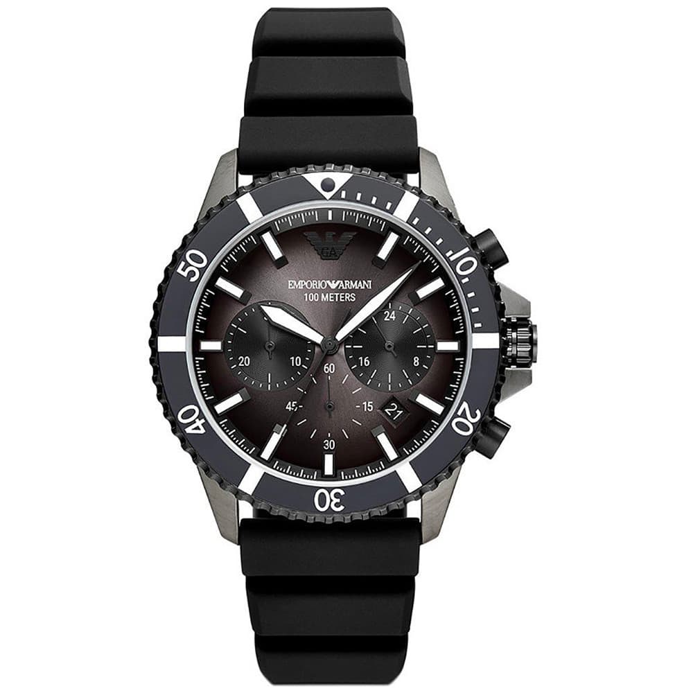 Emporio Armani Montres Montre Emporio Armani Collection Diver en Silicone Noir
