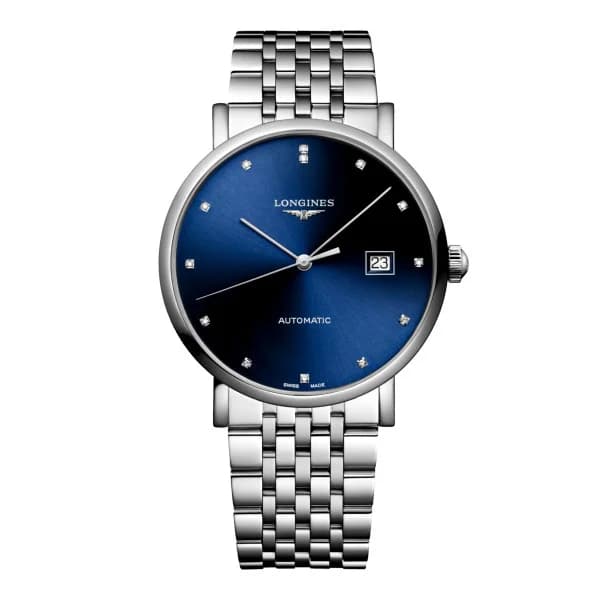 Longines Montre Longines elegant collection 39 mm Automatique Cadran Bleu soleillé Bracelet Acier