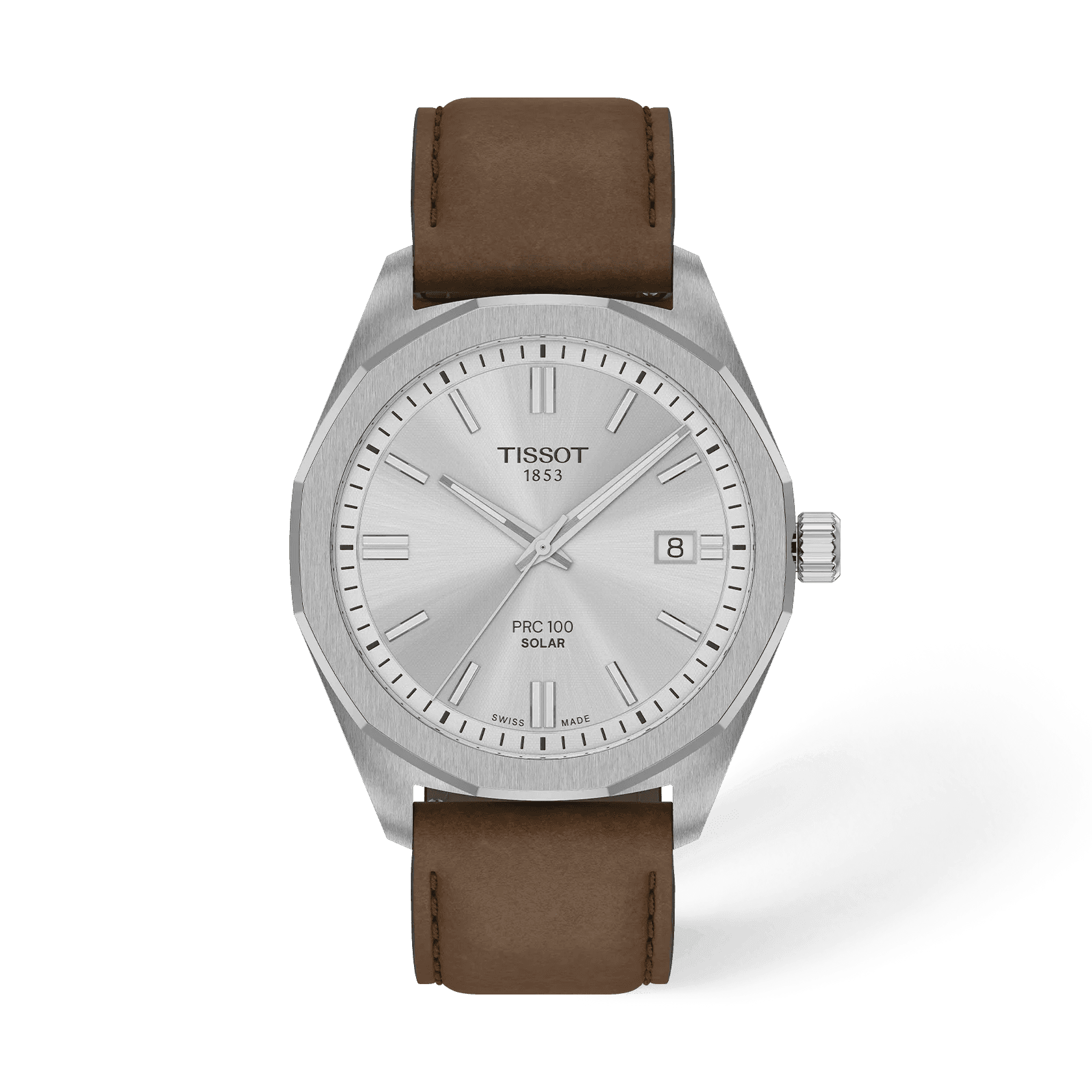Tissot PRC 100 Solar — bracelet marron