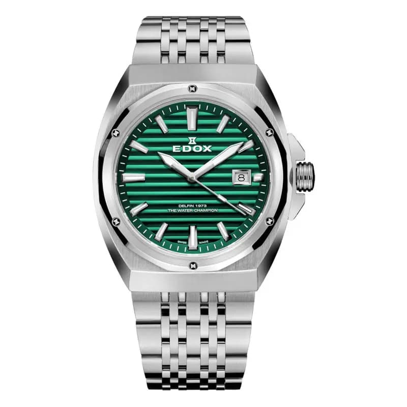 Edox Montre Delfin 1973 Date Gents 53032-3M-VIN