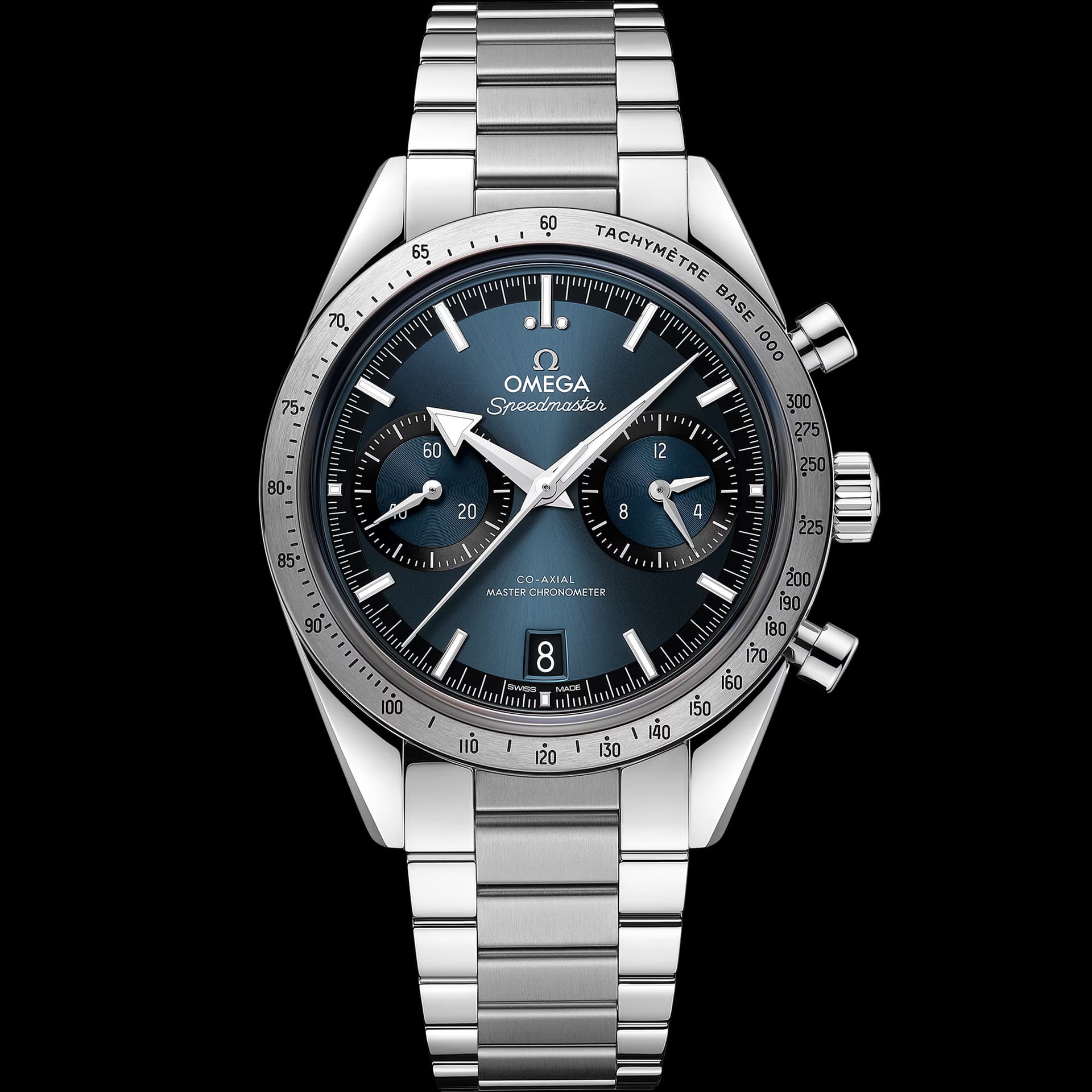Omega Speedmaster 40,5 mm, acier sur acier