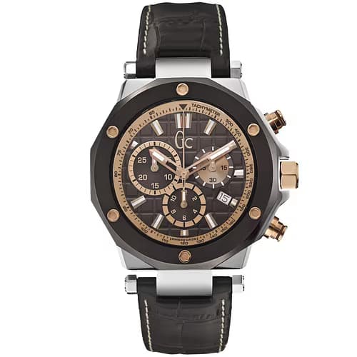 Gc Montre Homme GC en Cuir Marron Etanche