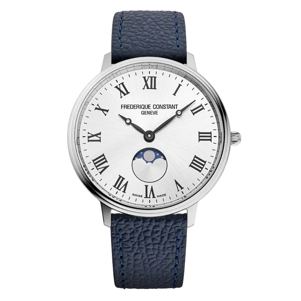 Frédérique Constant Montre Frédérique Constant Classics Moneta MoonPhase Quartz Cadran Blanc Bracelet Cuir - FC-206RS3S6