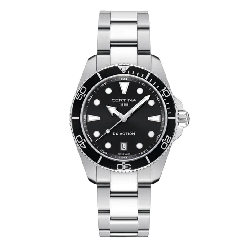 Certina Montre Certina DS Action 40mm Cadran Noir Bracelet Acier inoxydable