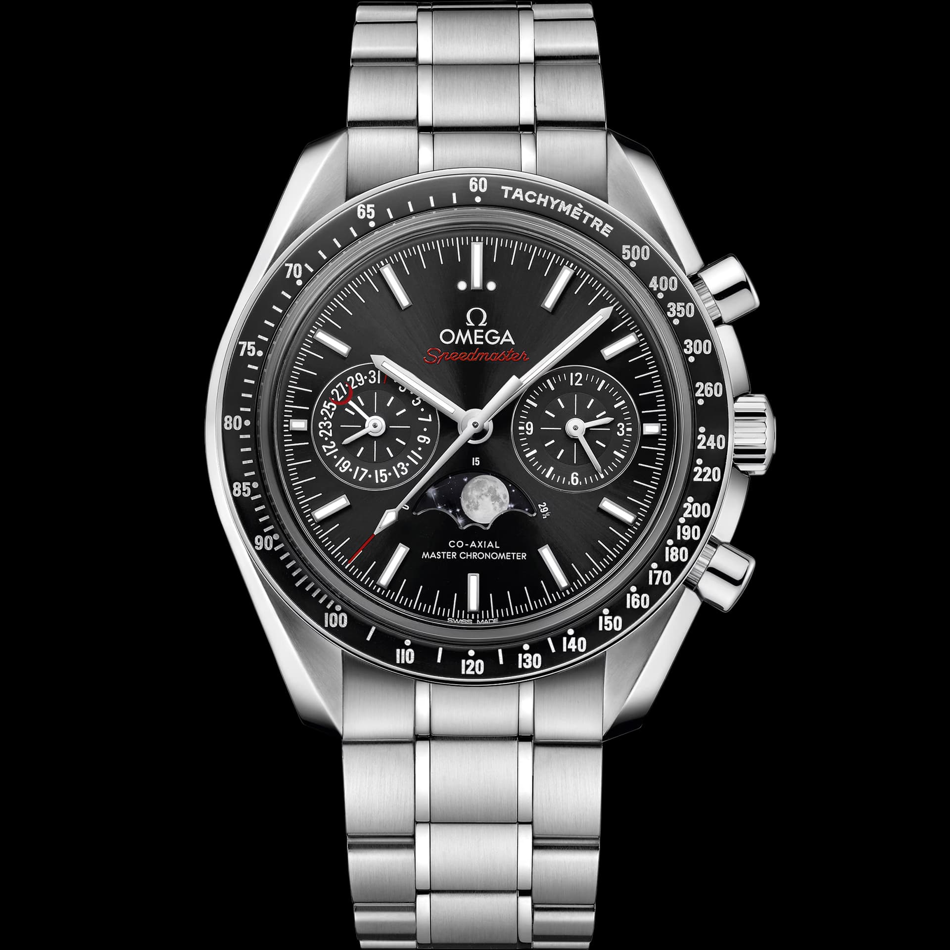 Omega Speedmaster 44,25 mm — boîtier argenté