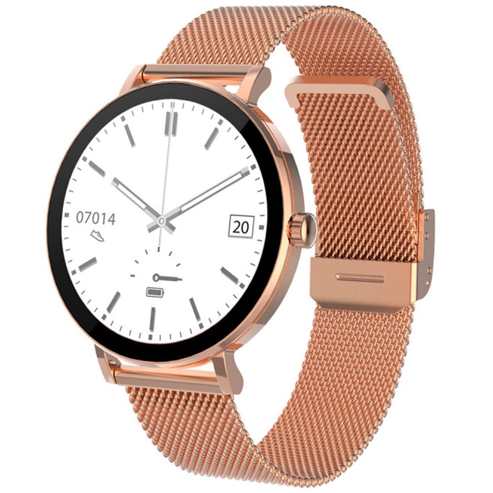 Smarty Montre Connectée Smarty Collection Super Slim Amoled en Acier et PVD Doré Rose