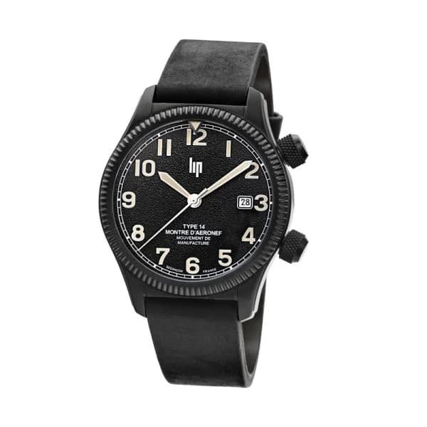 Lip Montre Lip Type 14 Automatique - Manufacture - Homme - cadran Noir- 41 mm - Acier et PVD Noir- 676031