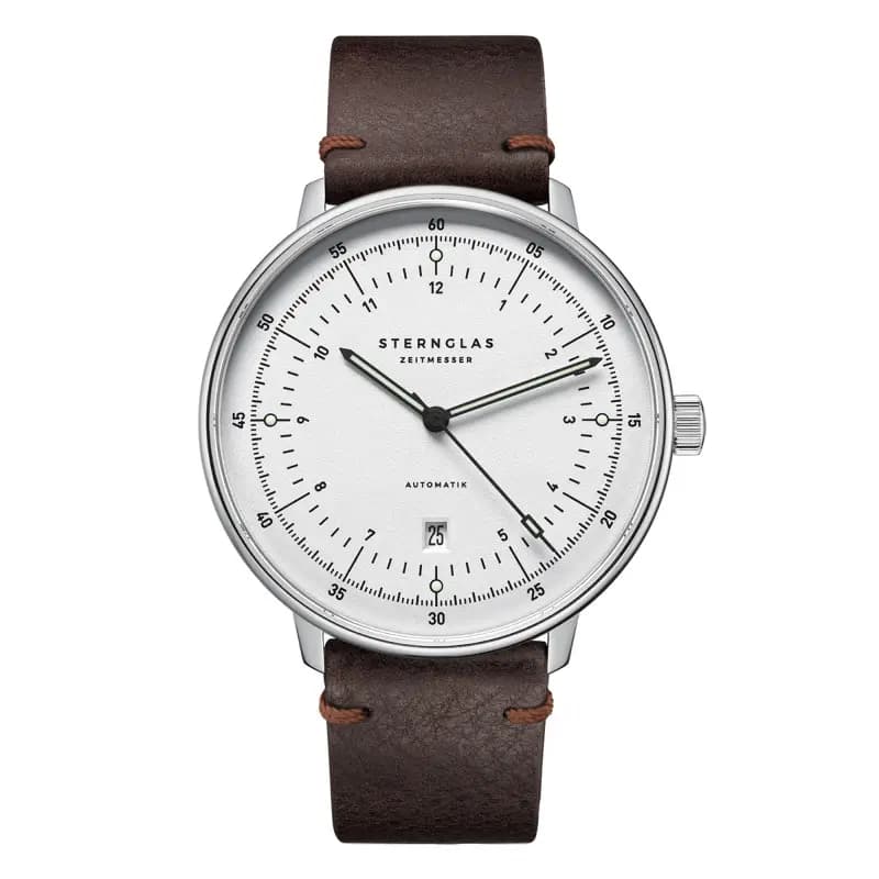 Sternglas Montre Hamburg Automatic Silver Vintage Mocha S02-HH47-VI11