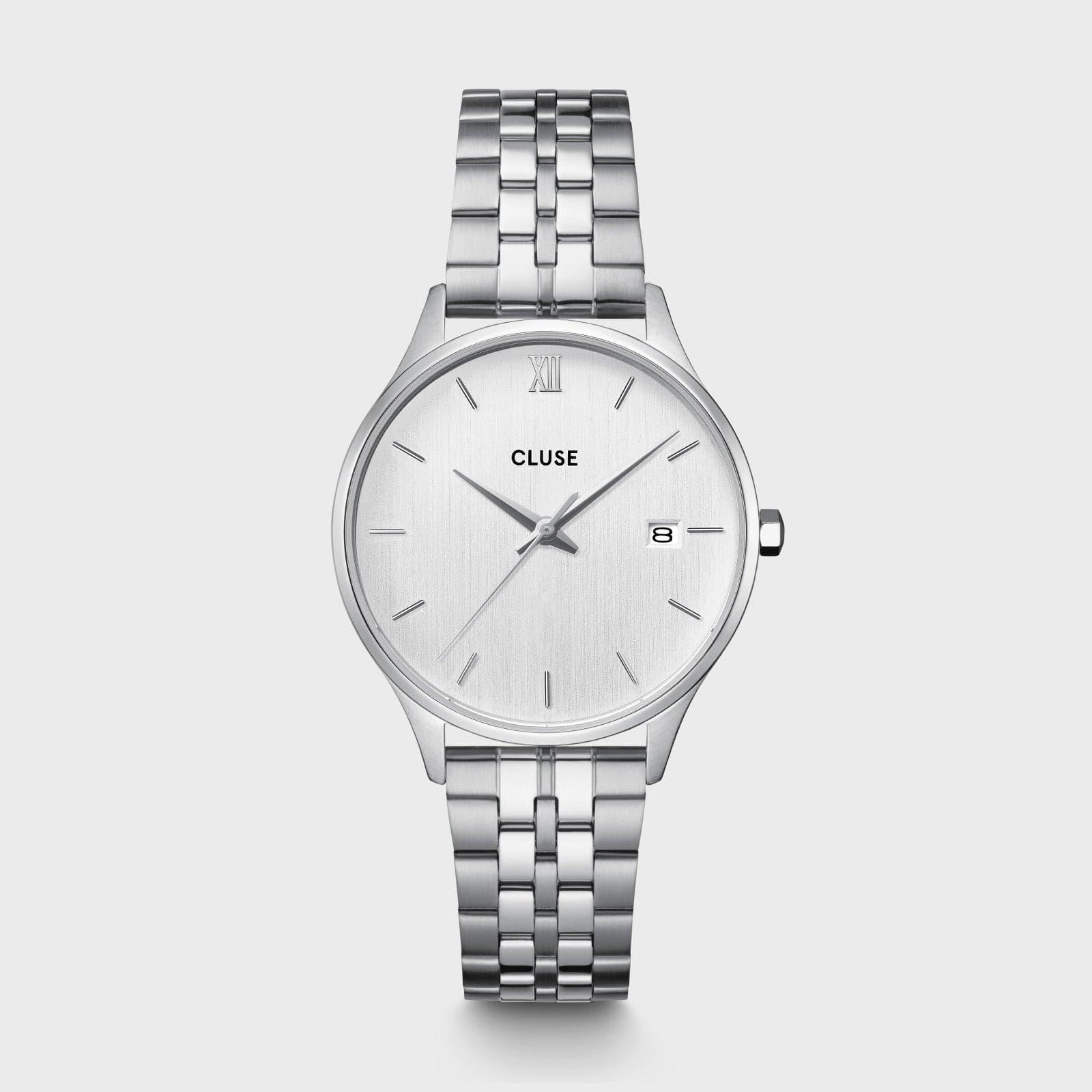 Cluse Minuit Date Watch Steel, Full Silver Colour
