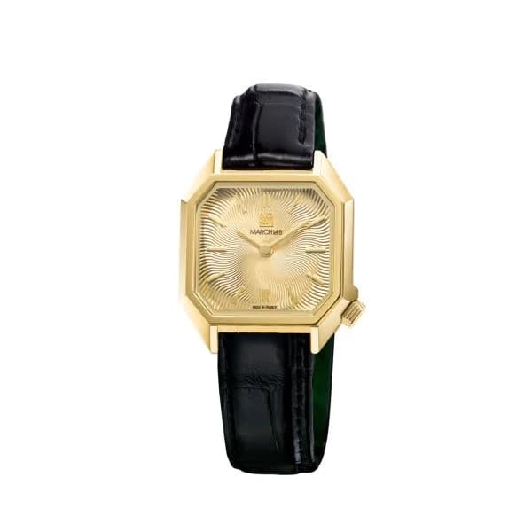March LA.B Montre March LA.B Lady Mansart Electrique Spirale Or Alligator Noir