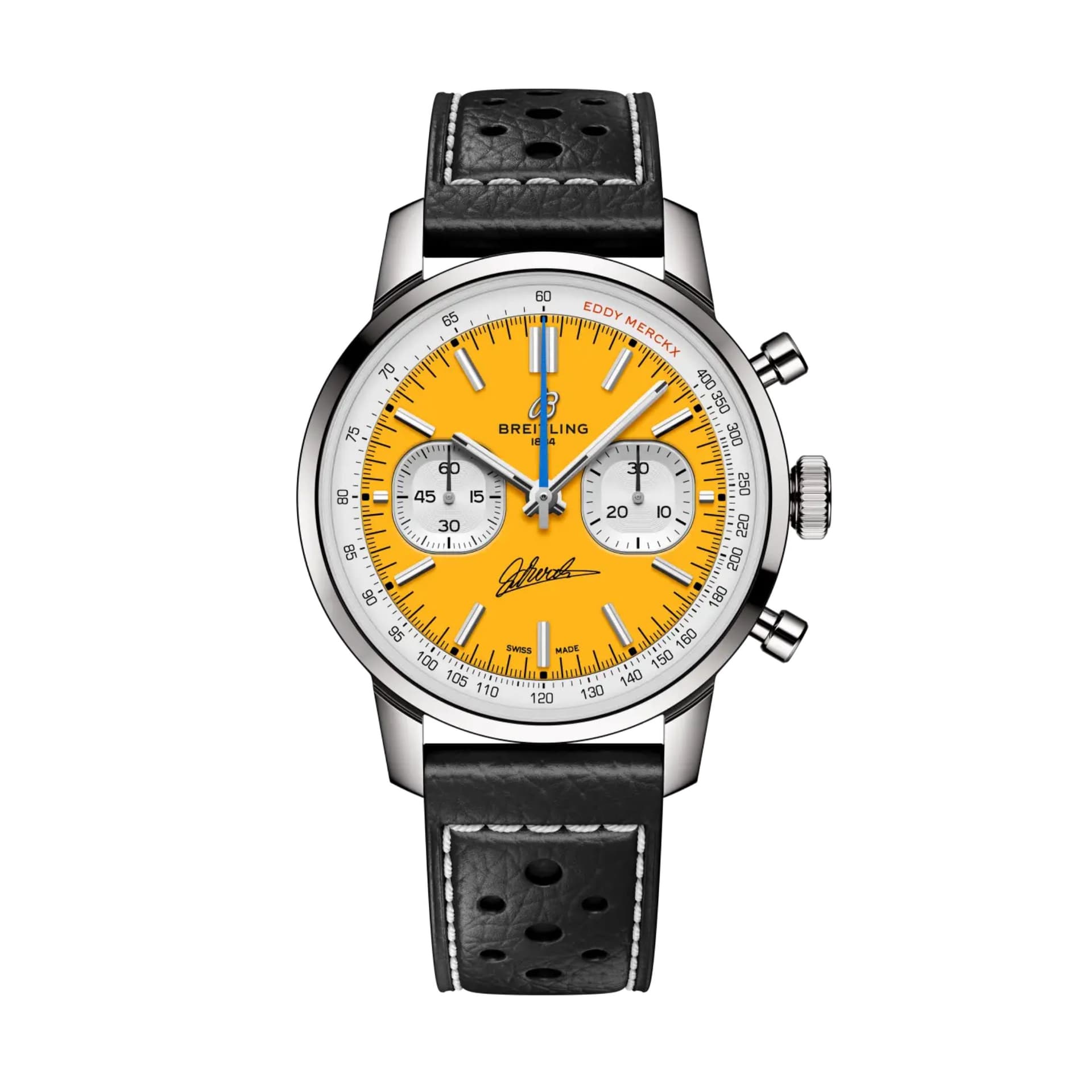Breitling Montre Breitling Top Time B01 Chronograph 41mm Eddy Merckx Édition Limitée Cadran jaune bracelet cuir
