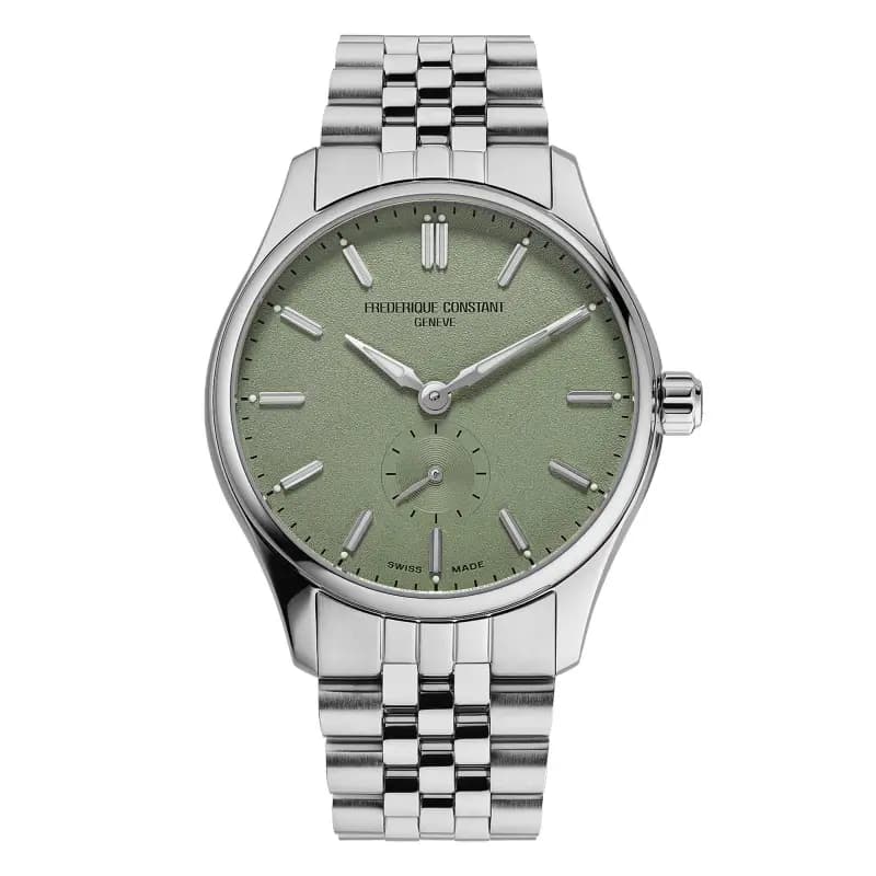Frédérique Constant Montre Frederique Constant Classics Index Small Seconds Automatique Cadran Vert Bracelet Acier inoxydable