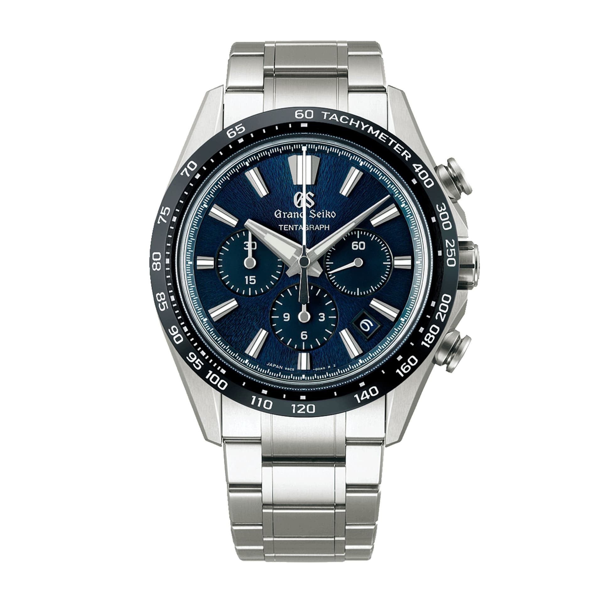 Grand Seiko Montre Grand Seiko Evolution 9 Tentagraph chrono automatique Hi-Beats titane cadran bleu bracelet titane 43,2 mm