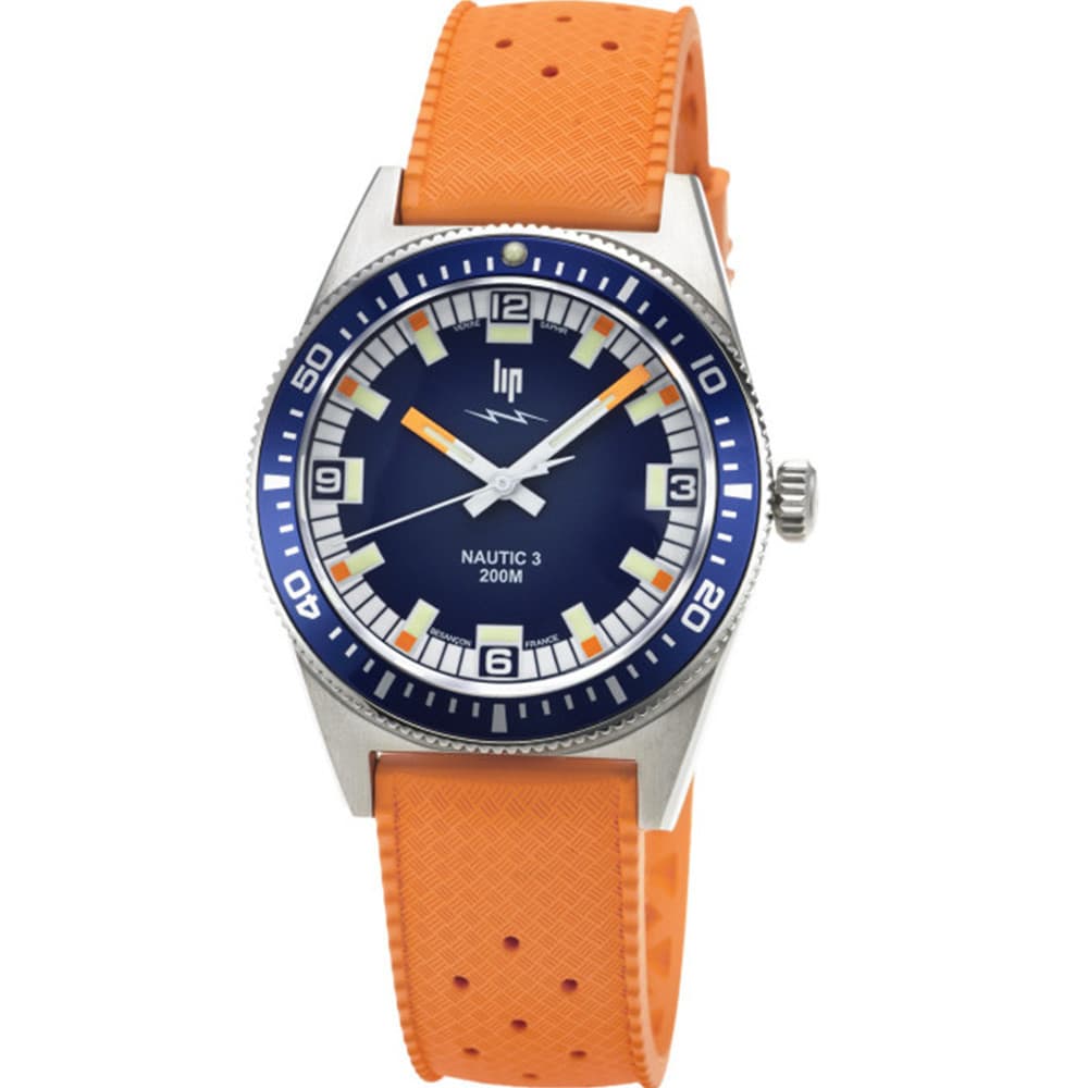 Lip Montre Lip Collection Nautic 3 en Cuir Orange