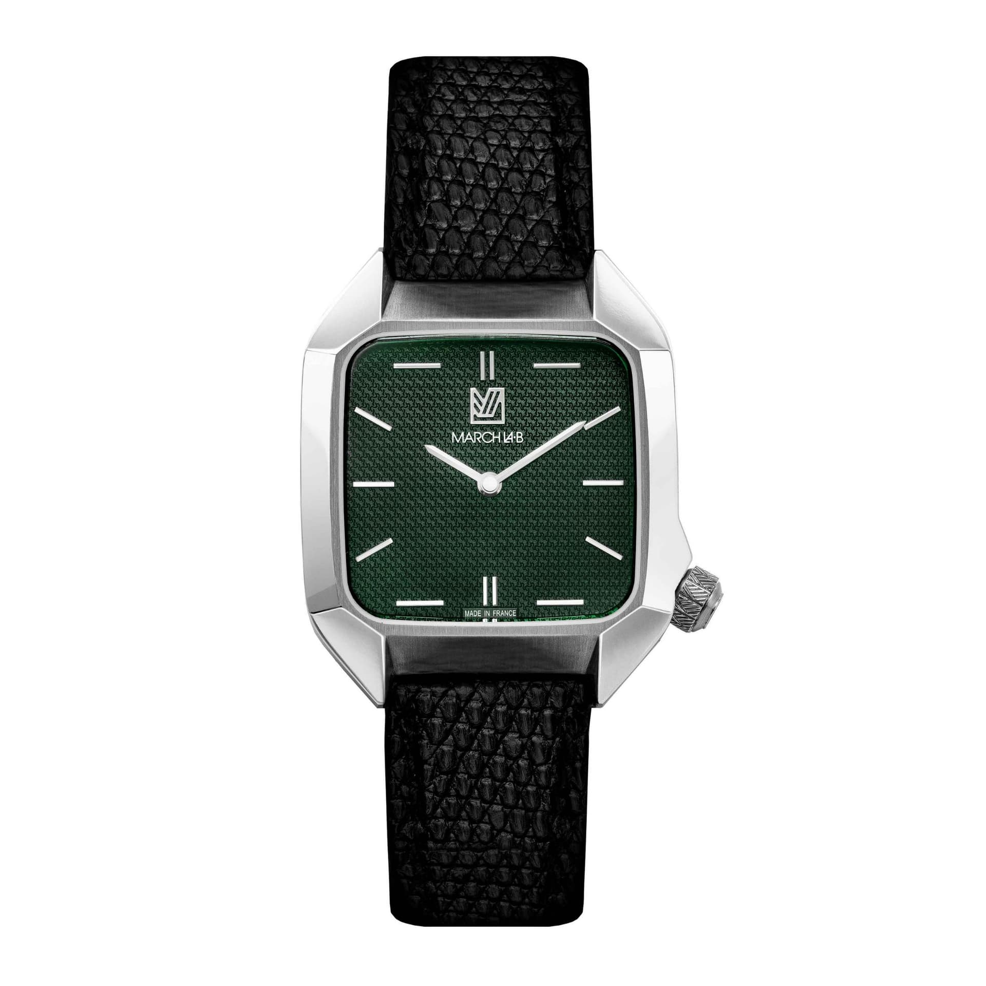 March LA.B Montre March LA.B AM2 XS Mécanique Grall Lézard cadran vert bracelet cuir noir 32 mm