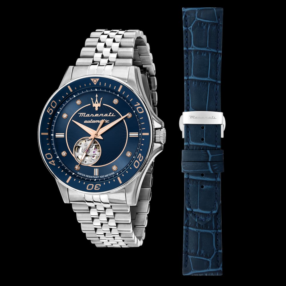 Maserati Montre automatique Homme Sfida Bleu foncé