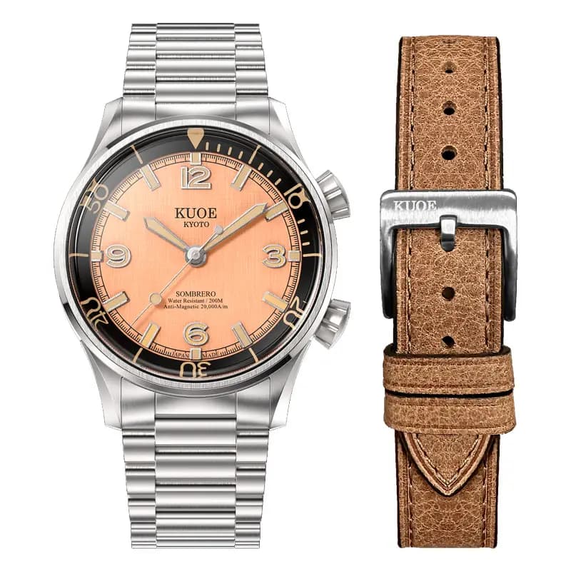 Kuoe Kyoto Montre Sombrero 90-011 Salmon Linen Textured Dial