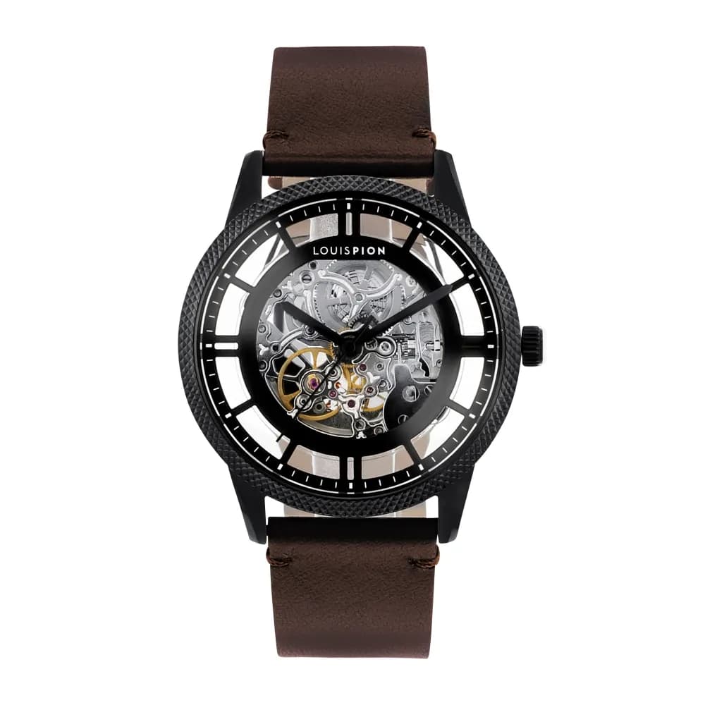 Louis Pion Montre automatique Homme Achille Noir, Transparent