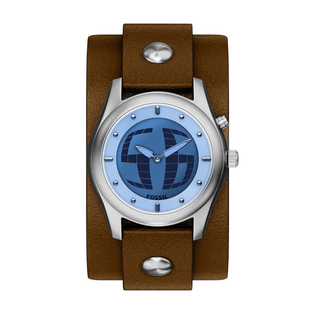 Fossil Montre quartz Homme Y2K Big Tic Bleu clair