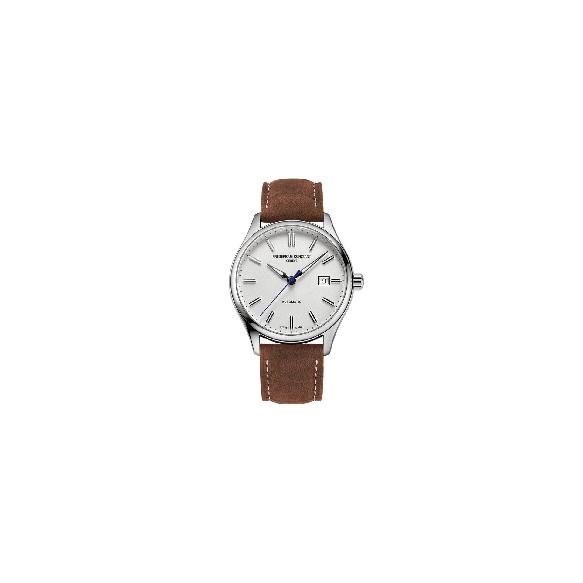Frédérique Constant Montre Frédérique Constant Classics Index Automatic cadran argent bracelet cuir brun 40 mm