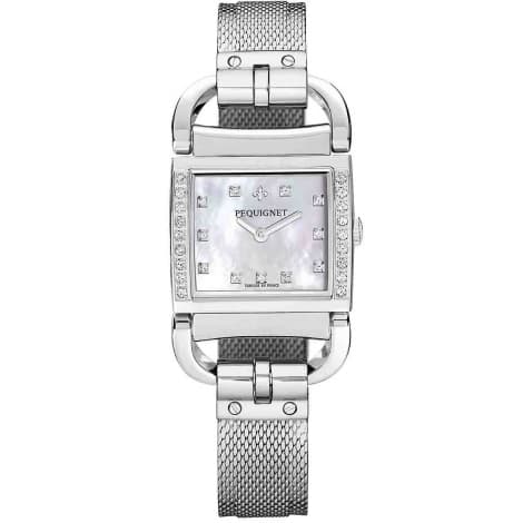 Pequignet E. Montre Pequignet Attellage Quartz - Cadran Nacre Blanc - Bracelet Argent - 5894509CD-A