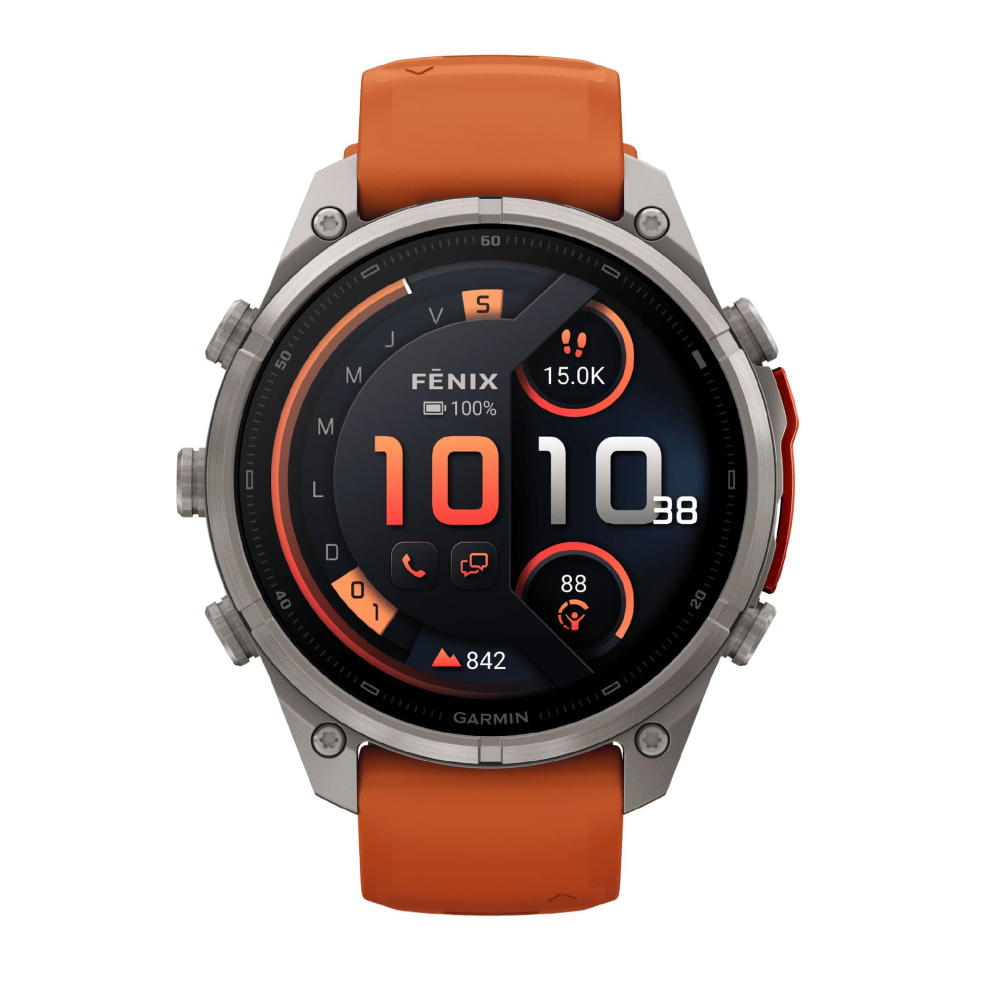Garmin Montre Garmin Fēnix 9 Pro inReach AMOLED Sapphire Titane bracelet Autumn orange/spark orange silicone 47 mm