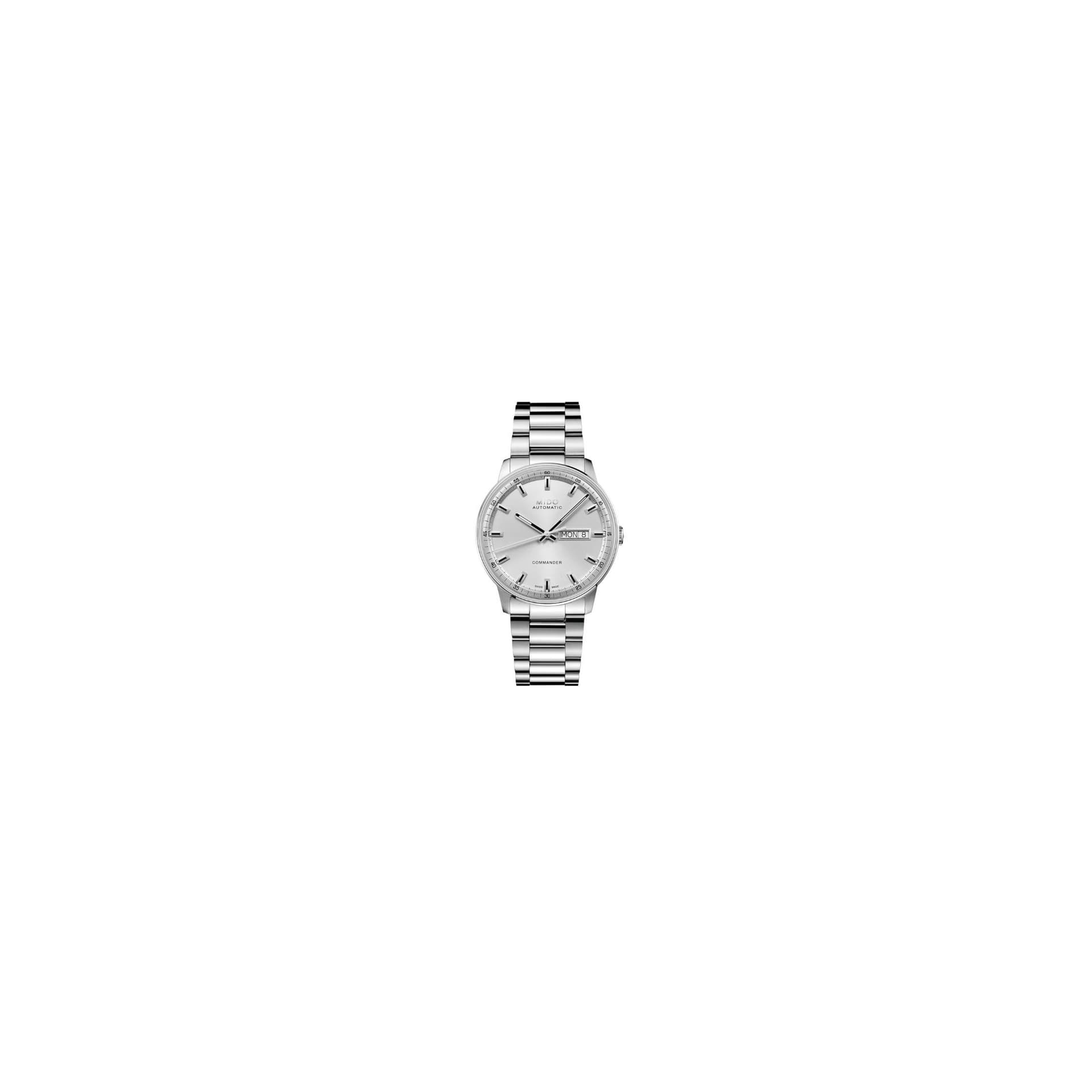 Mido Montre Mido Commander Datoday automatique cadran argenté bracelet acier 40 mm